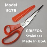 Griffon USA Stainless Steel Orange Handle Scissors 9175 Vintage