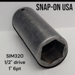 Snap-On 1 inch  SIM320 6 Point Deep Impact Socket 1/2″ Drive USA Vintage Tools